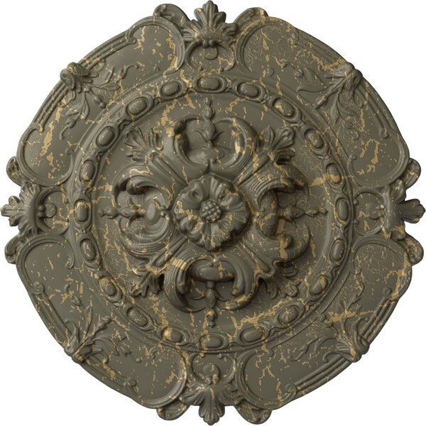 Ekena Millwork Southampton Ceiling Medallion, Hand-Painted Witch Hazel Crackle, 16 1/2"OD x 2 3/8"P CM16SOWHC - main